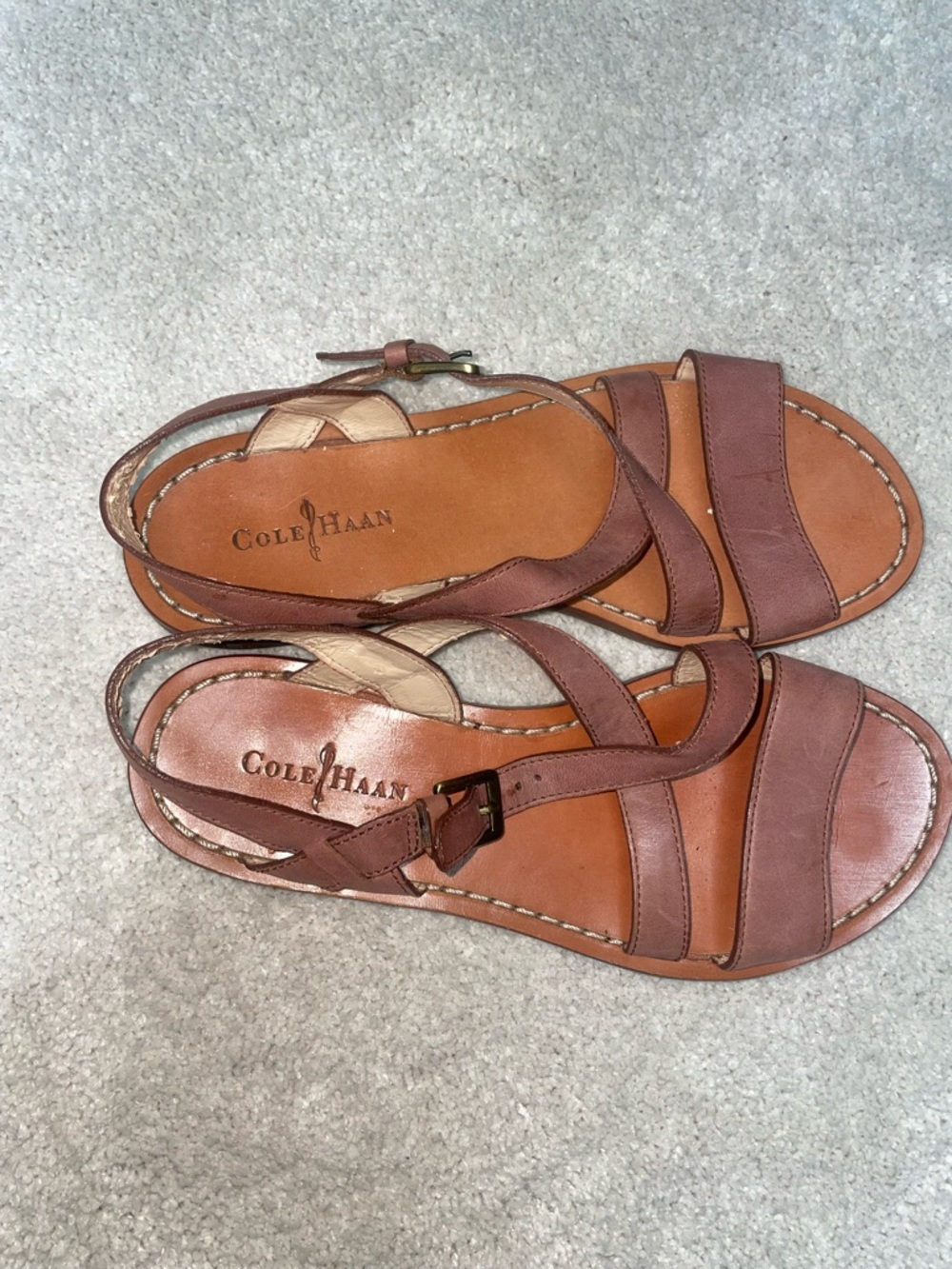 Cole Haan Brown Leather Slingback Sandals